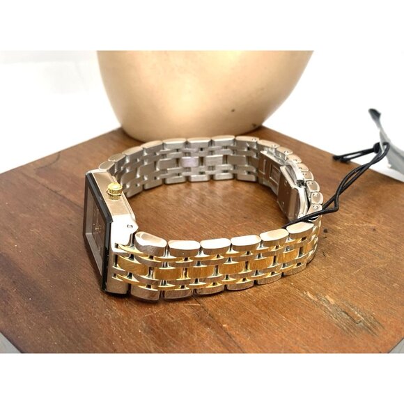 Bulova Women's Watch 98P185 Quartz Diamond Accent Black Dial Tank Two Tone Steel - Picture 8 of 13